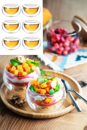 MNZ-6- Piece مضاعفة الجدار جمرة المزروعة جام Bowl خفيفة Bowl صوص صوص مقاوم للحرارة Bowl صوص صوص صوص صوص صوص صوص ص - Trouvaille