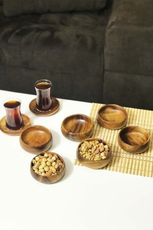 MNZ-6- Piece أكاسيا Bowl خفيفة مجموعة - Genel Markalar