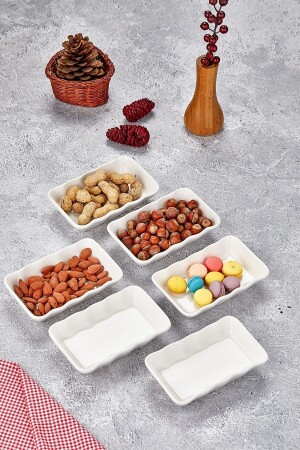 MNZ-6- Piece Ceramic Square Drop Ruffle Breakfast Snack Bowl dr36 - dream's home