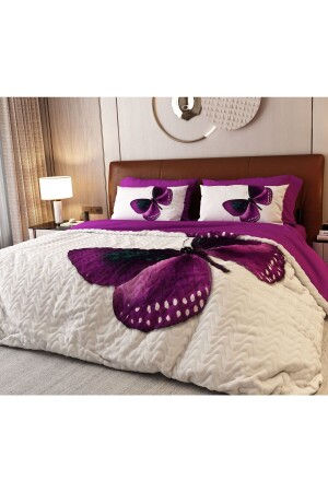 MNZ-6 Piece Purple White Night أربع فصول الموسم مجموعة الـ ALCP1002 - ALACA HOME COLLECTİON