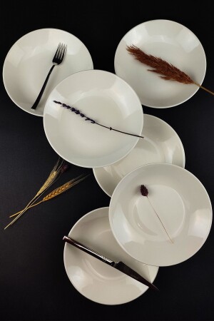 MNZ-6- Piece Sea Form Deep Plate Dinner Plate Set 19 سم كريم TL4037010 C320. 003 DGT000000104 - Digithome