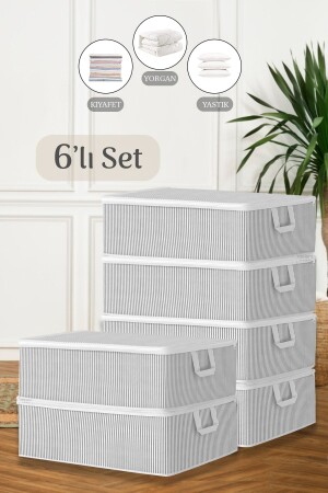 MNZ-6- Piece Sofa Bed Base Type Pillow Clothes تخزين حقيبة تخزين - تحت حقيبة منظمة القاعدة 50 X 30 X 22 سم MCH-781 - Meleni Home