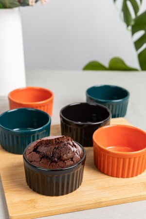 MNZ-6- Piece ملونة حجم كبير Soufflé طبق مخزن الخشب - ŞURAMUTFAK