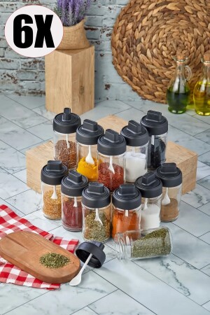 MNZ-6- Piece Spice Jar Set مع ملعقة TYC00705377425 - vipgross