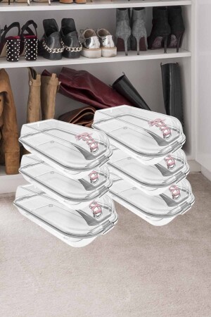 MNZ-6- Piece تنفس ، آمن ، شفافة تنظيم الأحذية المرأة وتخزين صندوق TP383 - Tuffex