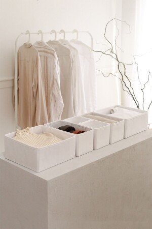 MNZ-6- Piece White غرف الأطفال الخزانة غسيل الجراف منظمة مخزن التخزين منظمة KK6-BYZ - Rek Home