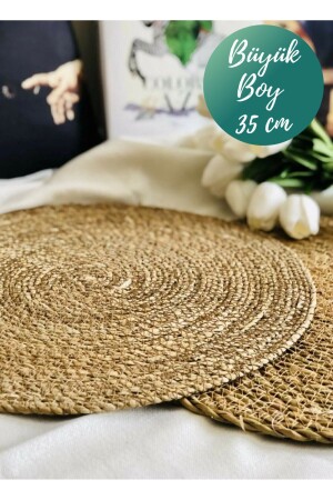 MNZ-6- Piece Wicker Plate خياطة مقعدة لوحة وعاء وعاء وعاء خنزير الخنزير الخنزير الخزينة خدمة عرض مقاومة للنيران - Çavdar Group