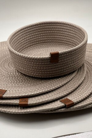 MNZ-6- Piece Wicker Plate Placemat Plate Coaster 31 سم + 1 سلة خبز 18 سم - Miss Juli