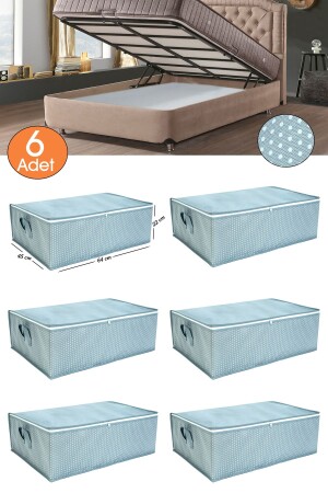 MNZ-6 قطع Polka Dot نمط - أريكة السرير نوع قاعدة تخزين تخزين تخزين حقيبة تخزين تحت القاعدة 65 x 45 x 22 سم - Ekici Home Textile