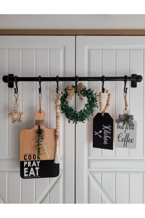 MNZ-6 قطعة مجموعة أزياء خشبية سكندنافية - المطبخ - زاوية القهوة - الجدار - الرف - الزينة المعلقة (لا تشتمل على الم - Rosfloa