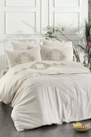 MNZ-6 قطعة فرنسية الدلائل أتر مزدوجة القطن غطاء غطاء مجموعة SRBNHMDAN1AHT - Minelya Home Collection