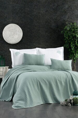 MNZ-6 قطعة ورقة مرنة ومطحنة Terra مضاعفة الماء الخضراء القطن اللاصق مجموعة STCKHMPIK1TER - Minelya Home Collection