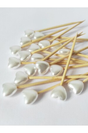 MNZ-60 قطع ديكوراتية قلب كوكتيل اللؤلؤ خنجر 6 سم - قلب 10 مم الالتزام وعد قلب خنجر - Tasarı Mağazası