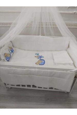 MNZ-60*120 مجموعة نوم بيضاء مع دب طدي - babyen1