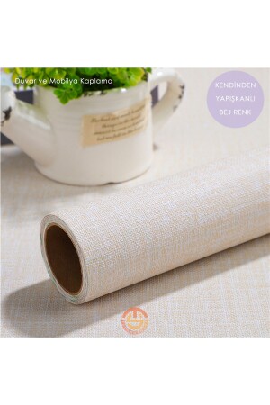 MNZ-60cm×100cm الملصق الذاتي من السفن الخفيفة الورق الجداري بيج مطبخ الخزانة غطاء الطاولة - Technosmart