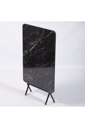 MNZ-60x90 طاولة مزدوجة ذات نمط من الرخام الأسود طاولة طاولة المطبخ الإفطار 1120 - Eportatif