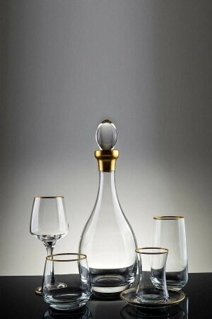 MNZ-61 قطع ذهبية المياه المزخرفة المعدة المعدة للـ 12 شخص زجاج-2 - Genel Markalar