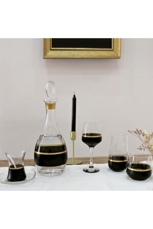 MNZ-61 قطع المياه المزروعة مجموعة 12 شخصًا زجاجي جنجر زجاجي كوبة مجموعة المزروعة الكاراف 652 - Panayır Home