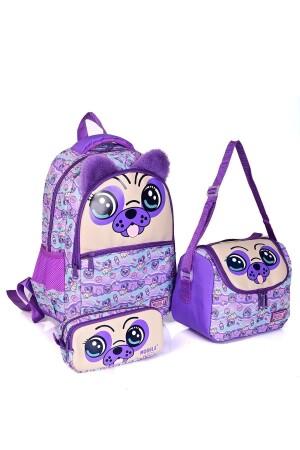 MNZ-6962 كلب الأرجواني حقيبة المدرسة مجموعة من 3 MUGGLE - MUGGLE