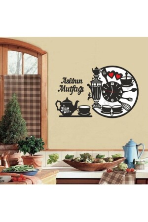 MNZ-6mm (65x40) ساموفر و تيتوبوت ساعة المطبخ أسود أبيض - Pey Aksesuar