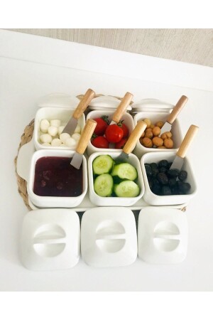 MNZ-6-Piece طعام الفطور الفاخر وسمك السكين مع مقعد و غطاء 09111983090940 - Pembelia Life