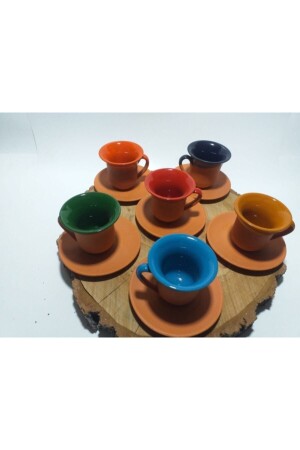 MNZ-6-piece طاسة الطين مجموعة 6-قطعة مجموعة 6-قطعة FİNACAN - Çömlekçi