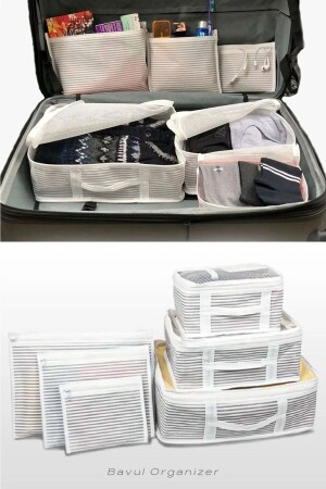 MNZ-6-Piece Bag Set حقيبة و حقيبة منظمة السفر حقيبة - Bts Shop