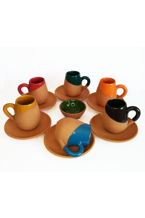 MNZ-6-Piece Ceramic Turkish Coffee Cup ada259 - ADAMODART