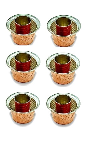 MNZ-6-Piece Ehli Keyf Cup Holder Copper Alcohol هدية التبريد e1 - EvixHome