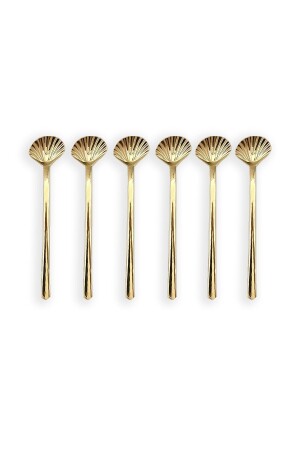 MNZ-6-Piece Gold Mussel قاشق شاي YAZZGMK - Yazz Atelier