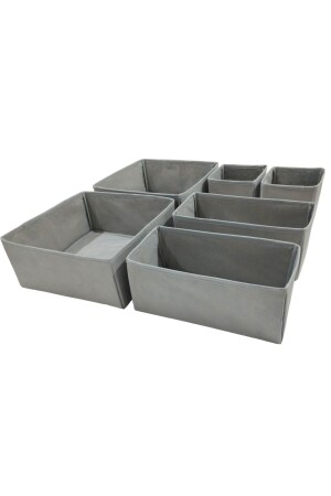مجموعة منظمة مخزنات من نوع MNZ-6-Piece Gray Drawer Organizer Set - مجموعة صناديق الخزانات متعددة الأغراض - Balkan Room