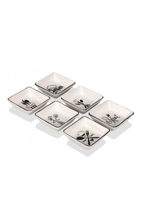 MNZ-6-Piece Ikon Square Ceramic Snack Bowl 156349 - BUENOS