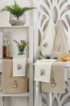MNZ-6-Piece Kitchen Tea Towel Set القهوة - Rebeka