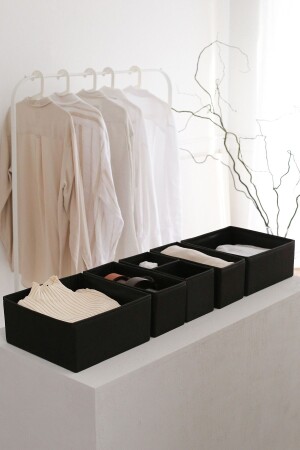 MNZ-6-Piece غرف الأطفال السوداء الخزانة غسيل الدرج منظمة صندوق التخزين منظمة KK6-SYH - Rek Home