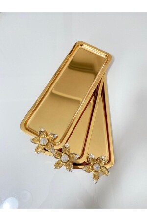 MNZ-6-Piece Lily Flower فخمة عصا الفولاذ المقاوم للصدأ خدمة، الشاي، القهوة، العلاجات والعرض الصندوق MZBTN - Mira züccaciye