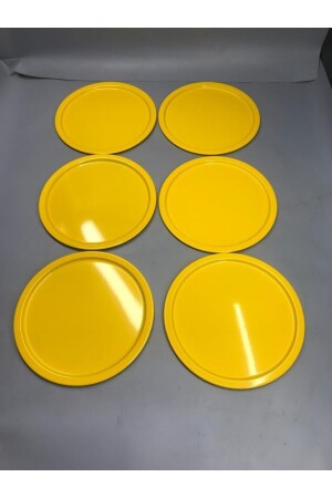 MNZ-6-Piece Metal Yellow واحد تزيين الشاي والقهوة والكعك خدمة العرض الصندوق 23 سم MZ22RNK666 - Mira züccaciye