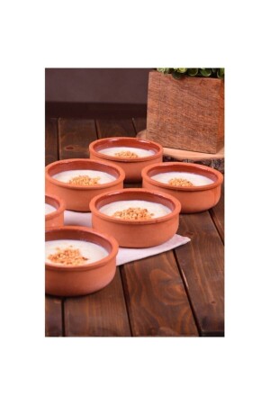 MNZ-6-Piece Rice Pudding Container 1. طحينة طينية عالية الجودة طحينة طحينة طحينة طحينة صغيرة مصنوعة يدويا - Genel Markalar