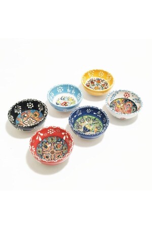 MNZ-6-piece Tile Motif Bowl Ceramic 8 سم قطر 6-قطعة 1 - Otogar Çini