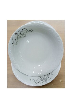 MNZ-6-Piece Yakamoz 13 سم بورسلين Deep Plate Snack Bowl 6 قطع صغيرة الحجم PRL13ykmz - Porland