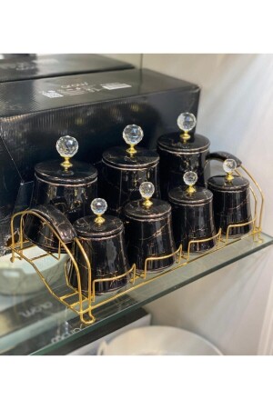 MNZ-7 قطعة القائمة الحجر الكريستال البورسلين العصير رف الرخام الأسود 5678000555 - AROW