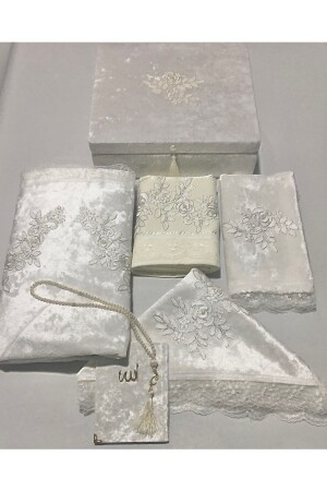 MNZ-7 قطعة صلاة سجادة مع صندوق الكريم - Dilekçeyiz