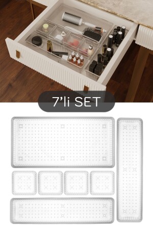 منظمة مخزنات منشأة من طراز MNZ-7 - منظمة مكياج وحليف الحمام - منظمة مكتب مكتب - Meleni Home