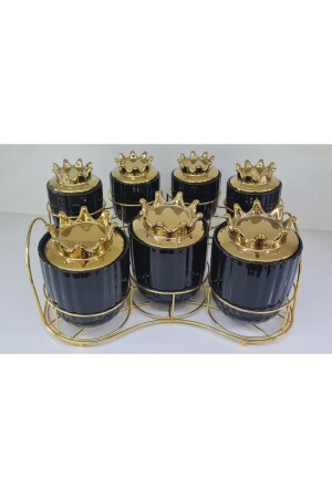 MNZ-7 Pcs سلنتر البورسلين مجموعة العقاقير مع معدني الذهب الصالة الأسود 0192 0192-أسود - ACAR