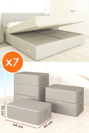 MNZ-7 Pcs قاعدة السرير والكراسي نوع السرير حقيبة التخزين 64 × 45 - She Berrak