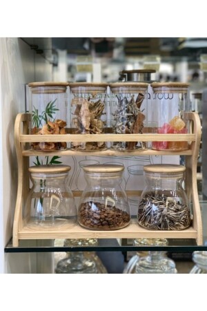 MNZ-7- Piece بانبوس الزجاجي رف العطور مع موقف - Arow