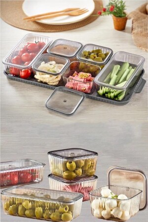 MNZ-7 Piece Maxi Mix أكريليك إعداد العرض الإفطار مع سلة مغطاة F-603 ZÜCC83125 - Kapris