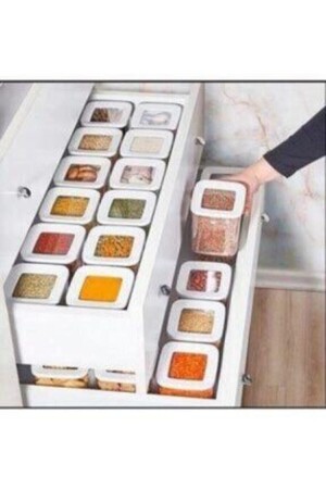 MNZ-700 ml مخزن الفراغ المربع حاوية شفافة مجموعة 6 Vask700 VASK700 - Vip Ahmet