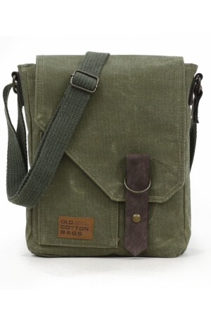 MNZ-7059 S جميلة خاكي خضراء مضاد للماء الأنسجة كتف الرسول كيس كمبيوتر محمول صغير - Old Cotton Cargo
