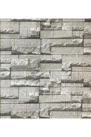 MNZ-70x38cm (0-26 M2) غلاف الجدار الثلاثي الأبعاد الملتصق بنفسه الطوب الرمادي الجدار Nw115 - Renkli Duvarlar