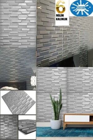 MNZ-70x38cm (0-26M2) نموذج الهرم مكتب غرفة المعيشة الرمادية غير المرونة 3d لوحة خلفية ملصقة ذاتية - Renkli Duvarlar